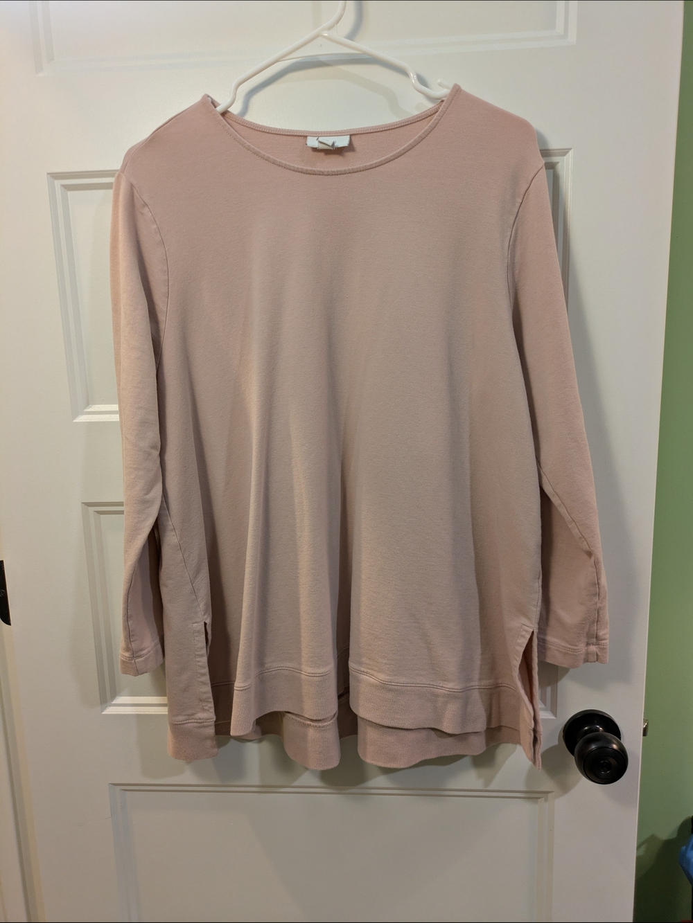 J. Jill Dusty Blush Long Sleeve Scoop Neck Pullover